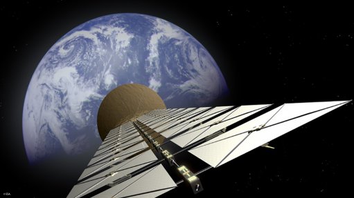 An artist’s impression of a space-based solar power array