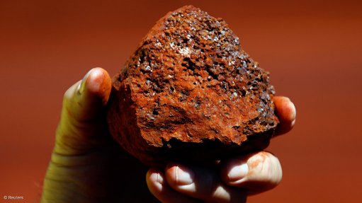 Image shows an iron-ore lump