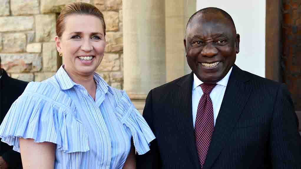 Prime Minister of Denmark Mette Frederiksen and President of South Africa Cyril Ramaphosa.
