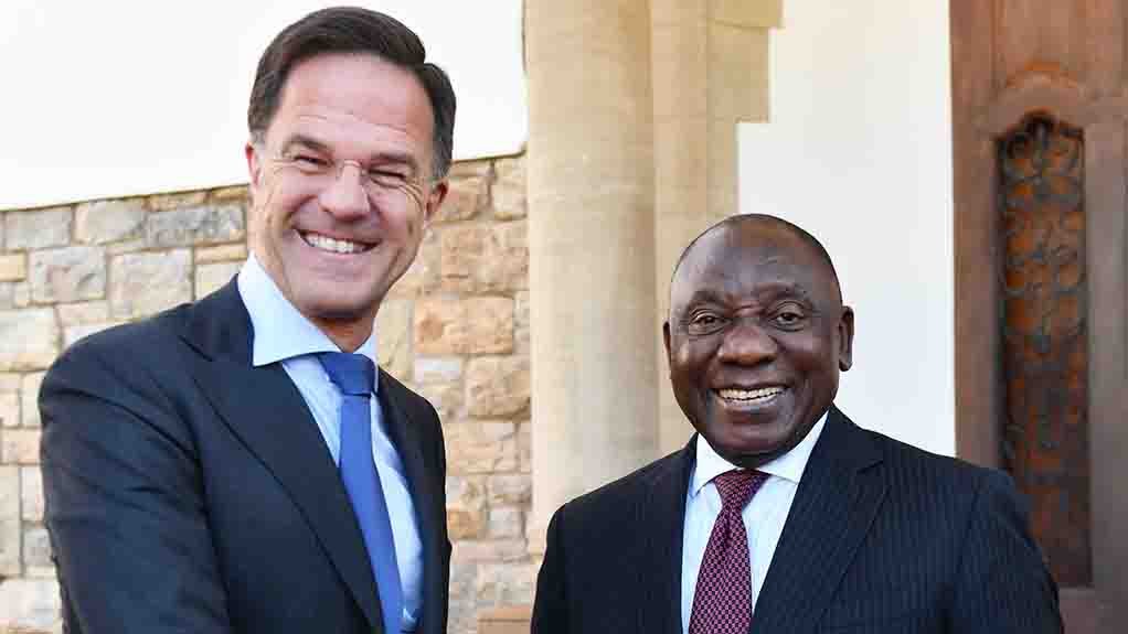Prime Minister of the Netherlands Mark Rutte and President of South Africa Cyril Ramaphosa.