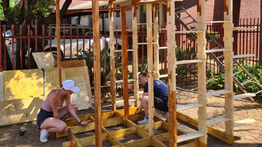 The image depicts the use of a modular design for the WikiHouse, that makes it easy to learn and assemble