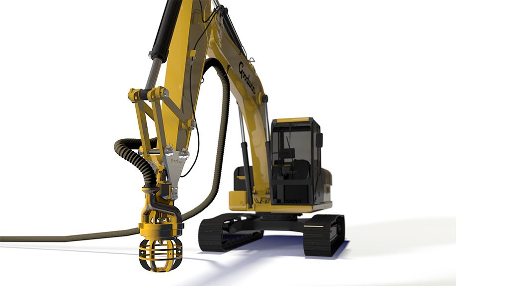 Image of Slurry Champ Product coupled with an excavator 