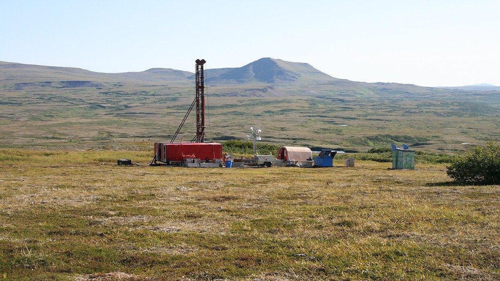 Drill rig and the Pebble copper/gold project