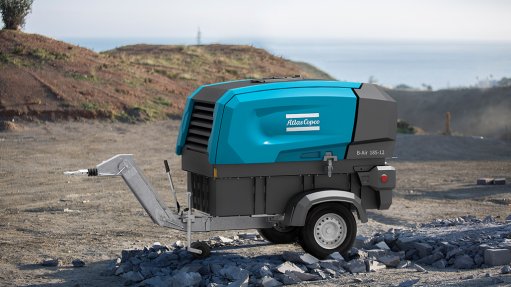 An image of Atlas Copco's first battery driven screw B-Air 185-12 compressor