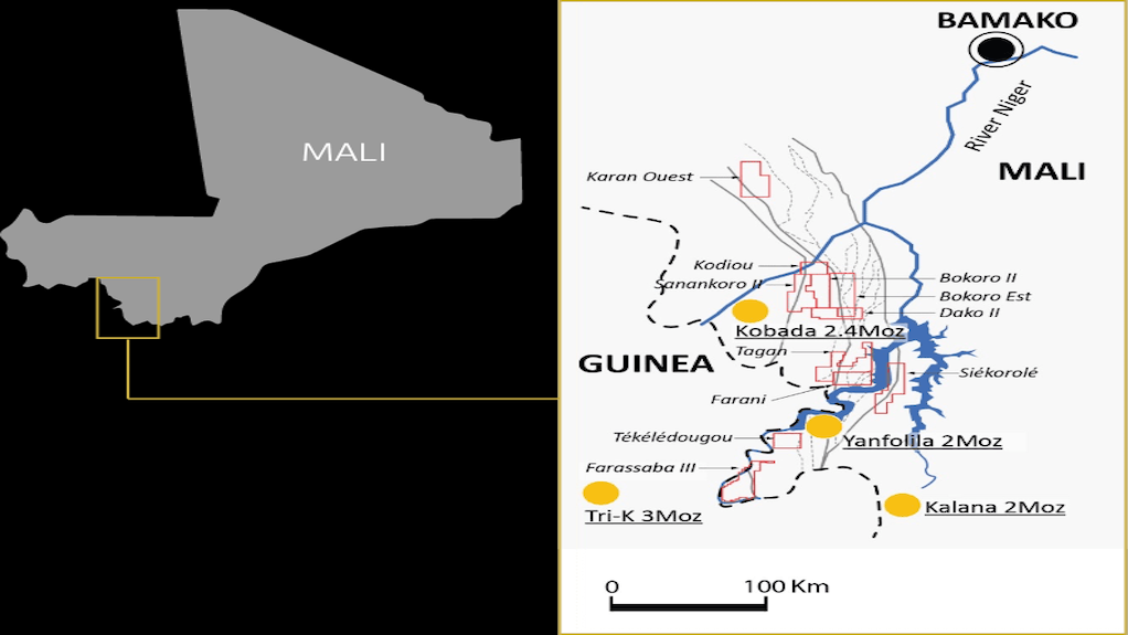LOcation map of the Sanankoro gold project