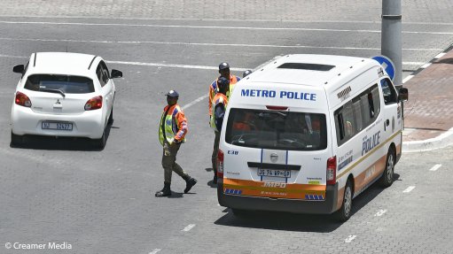 Metro police in road 