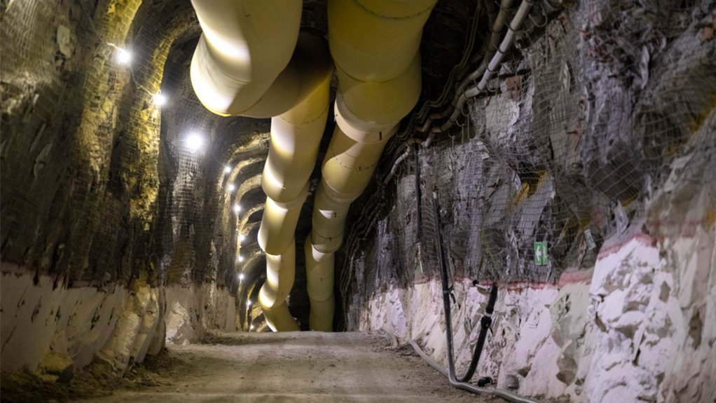 Tunnel at Anglo American Platinum’s Mogalakwena mine.