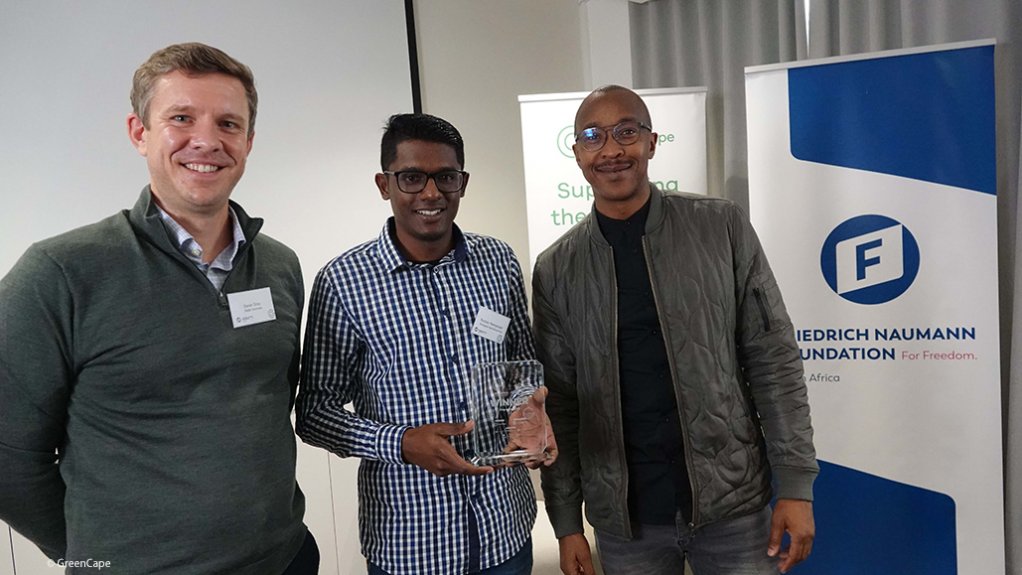 wan Gray (left) of RMB Ventures with Reuben Riley (centre) and Solomzi Xintolo (right) of BioAge