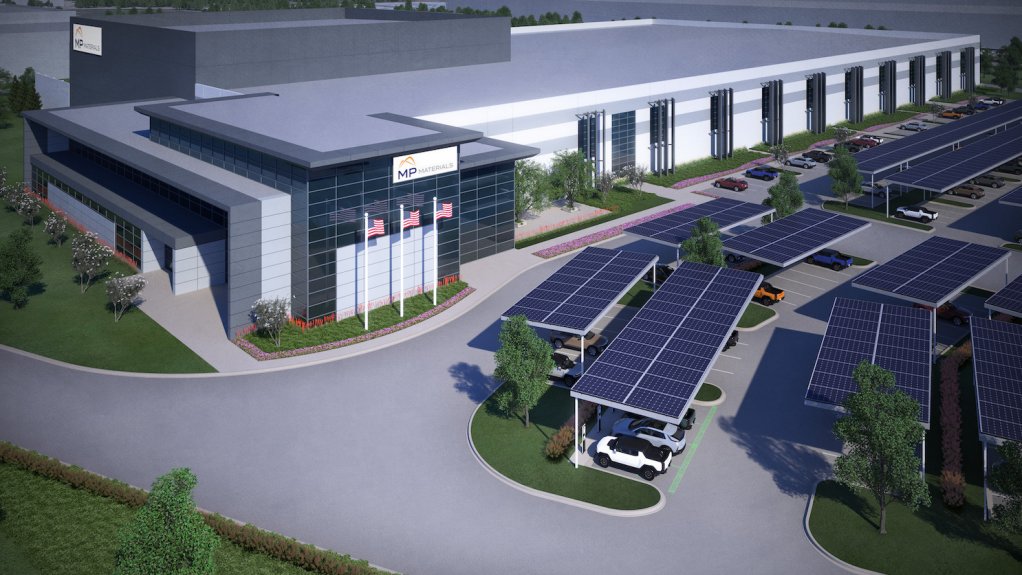 An artist image of MP Materials planned magnet manufacturing facility in the US.