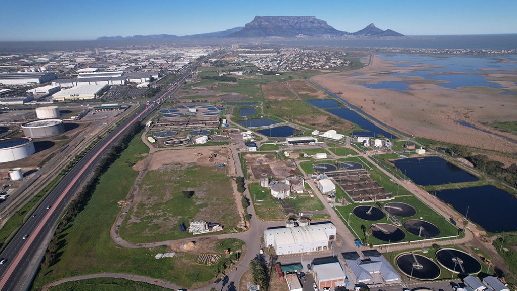 Aerial view of the Potsdam wastewater works in the Western Cape