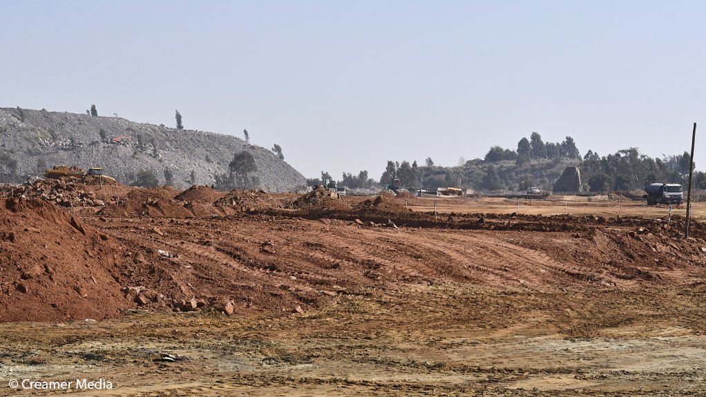 Surface works under way at the Mogale Tailings Retreatment project west of Johannesburg.