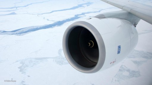 A Rolls-Royce Trent XWB engine on the wing of an Airbus A350XWB airliner