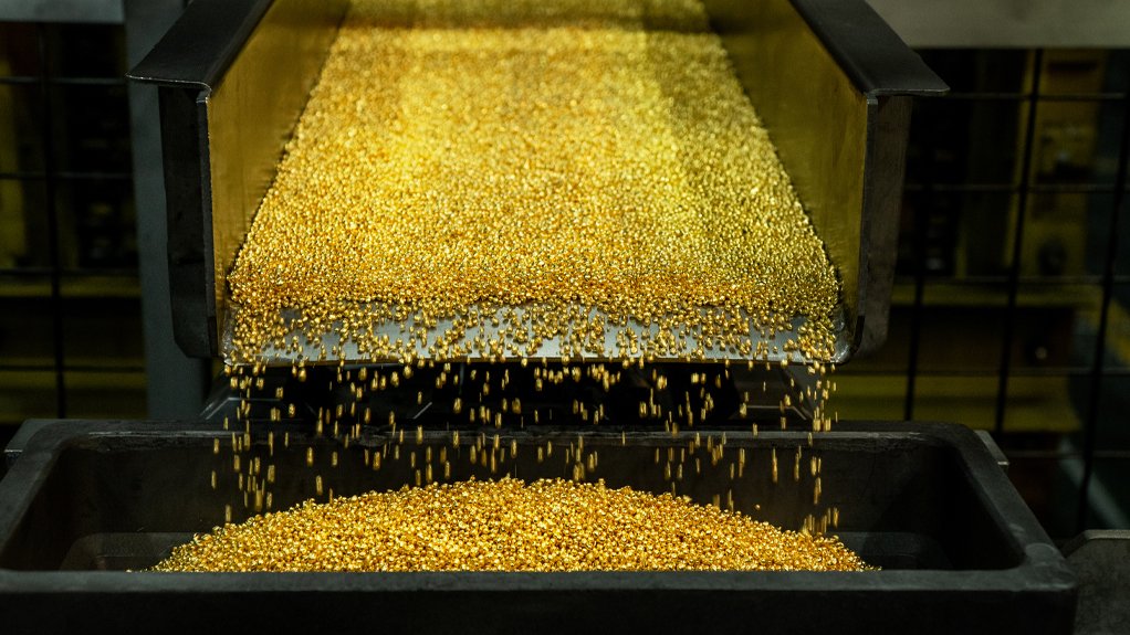 An image of gold being refined at Rand Refinery