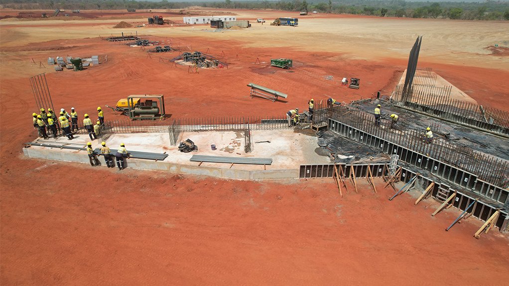 An image of primary crushing taking place at the Goulamina project