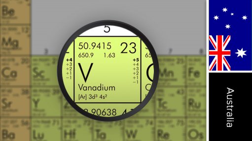 Image of Australia flag and periodic table symbol for vanadium