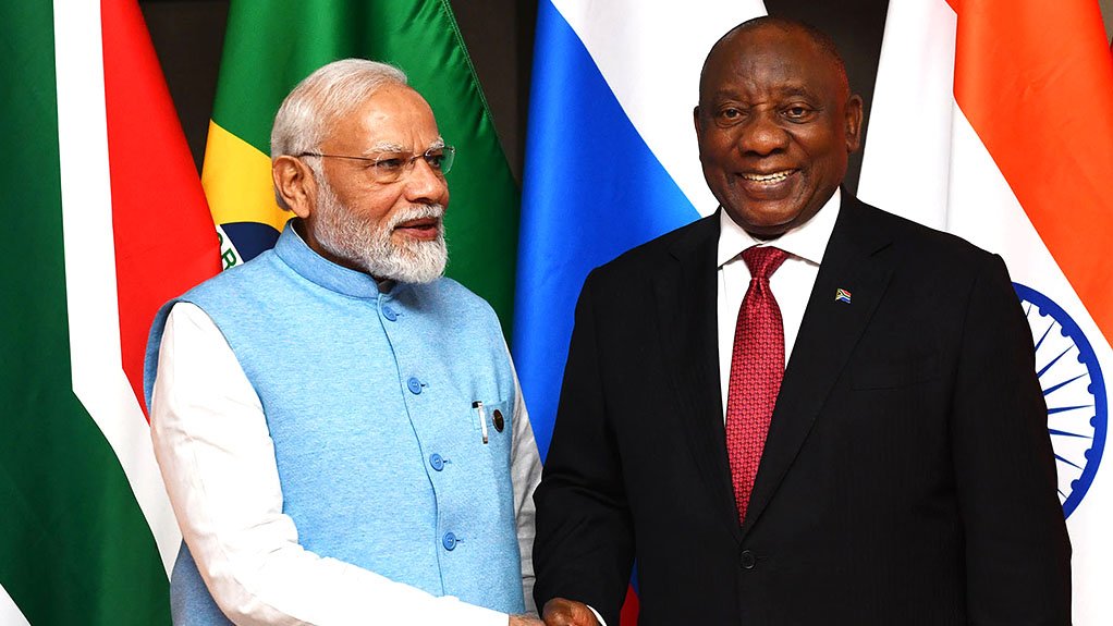 Indian Prime Minister Narendra Modi & South African President Cyril Ramaphosa