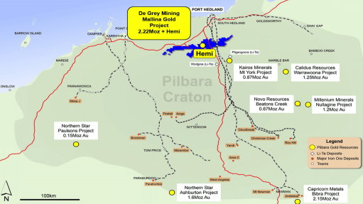 Location map of the Mallina gold project