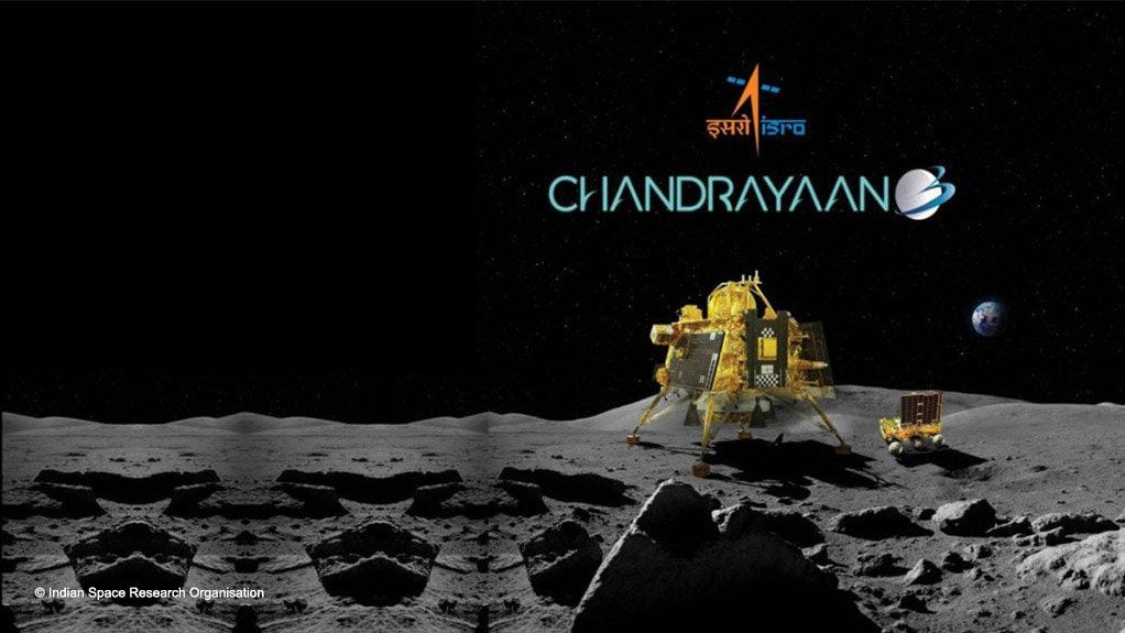 Artist’s impression of the Vikram lander and (right) the Pragyan rover on the lunar surface