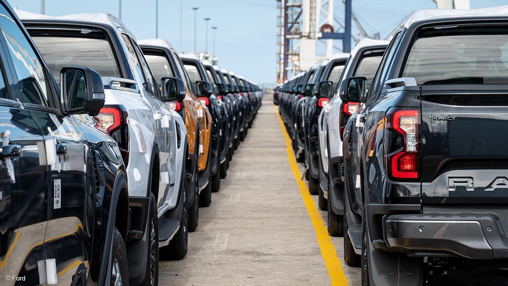Ford Rangers at port ready for export