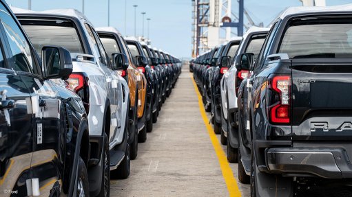Ford Rangers at port ready for export