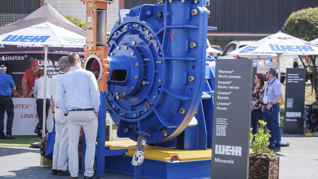 A Warman 450 mill circuit pump on display at a recent exhibition