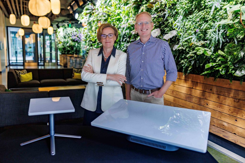 Image of Vodafone Group CEO Margherita Della Valle and Amazon senior VP for devices and services Dave Limp