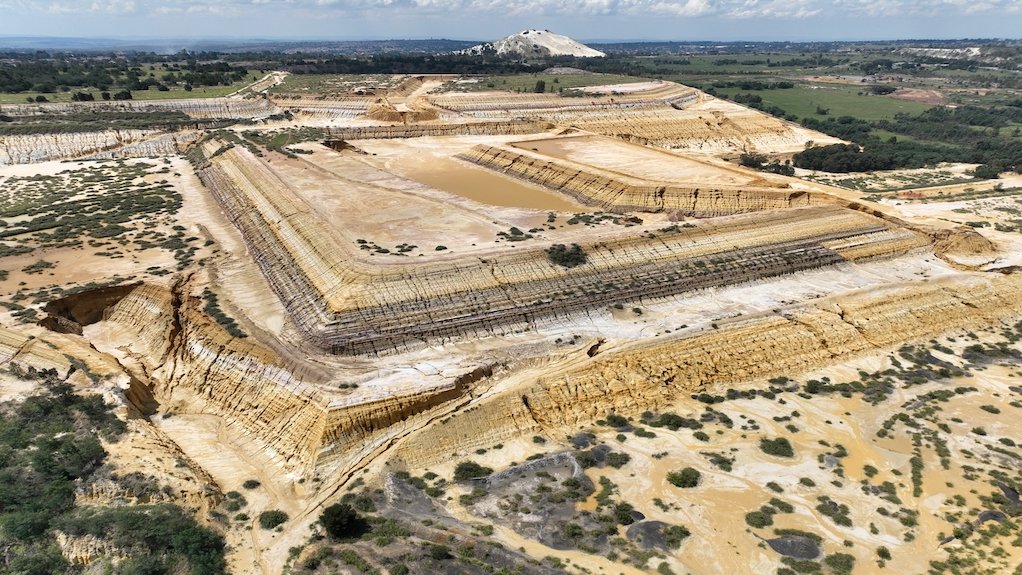 A tailings dump at the Mogale gold project