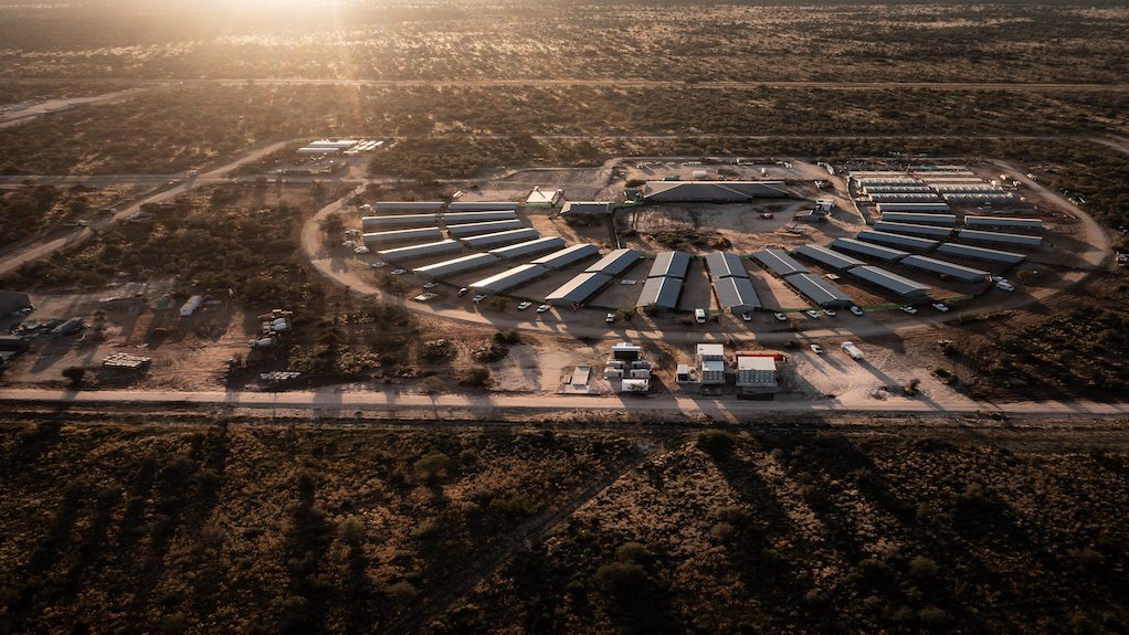 Aerial view of the Motheo mine accommodation