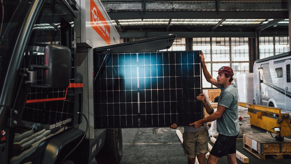 An image of solar panels for a solar-powered truck