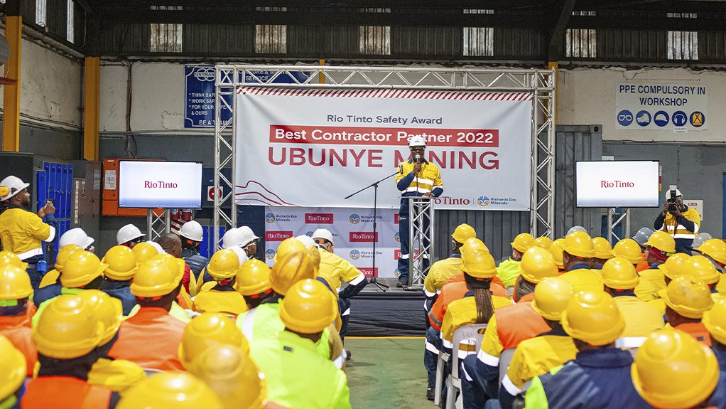 Ubunye Mining Services crowned global Rio Tinto Contractor of the Year