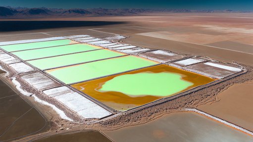 Aerial view of lithium ponds