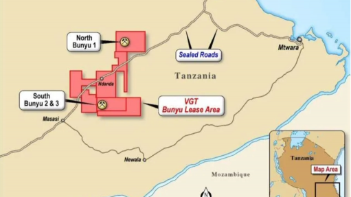 Location map of the Bunyu graphite project