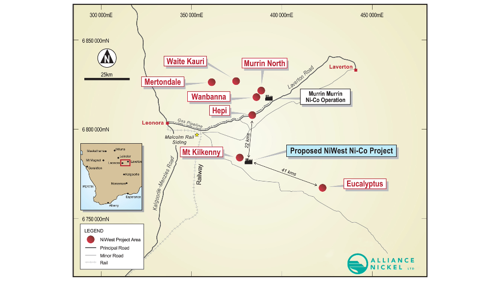 Location map of the NiWest nickel project