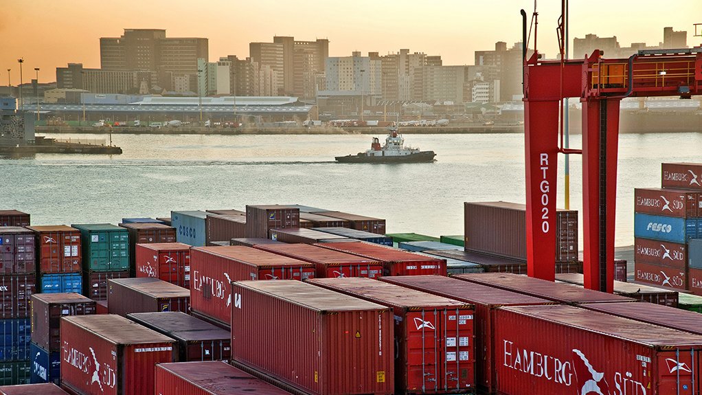 Containers at the Durban port