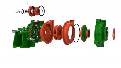A segmented image of a Schurco Slurry Pump wet end pump made using a special polyurethane compound