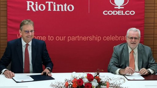 Rio Tinto chairperson Jakob Stausholm and Codelco chairperson Maximo Pacheco met on Wednesday to formalise the new JV.