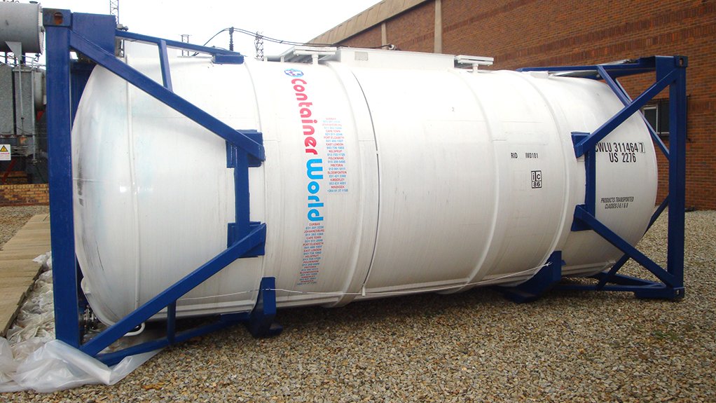 An image of one of the container tanks on offer from Container World