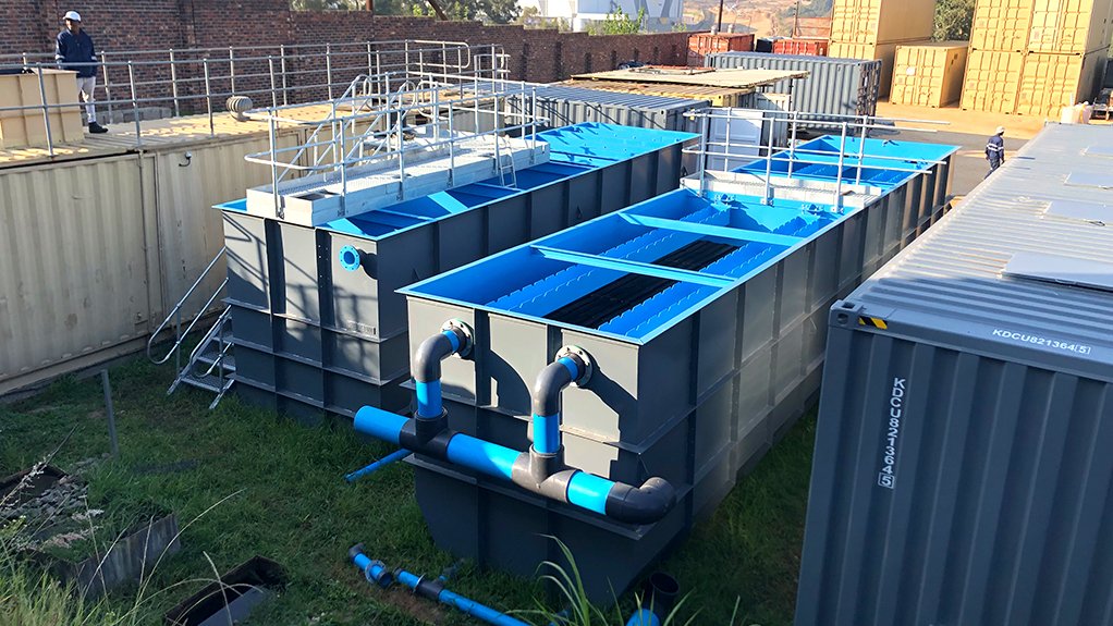 An image of the containerised filter water treatment plant 