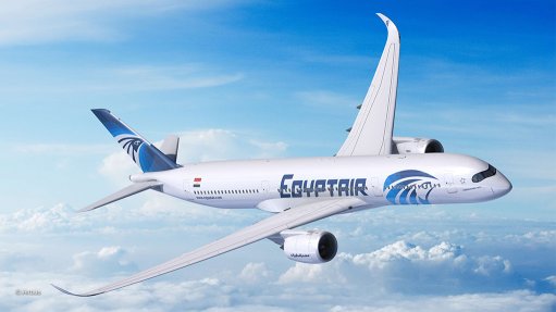 Artistic impression of an A350 in Egyptair livery
