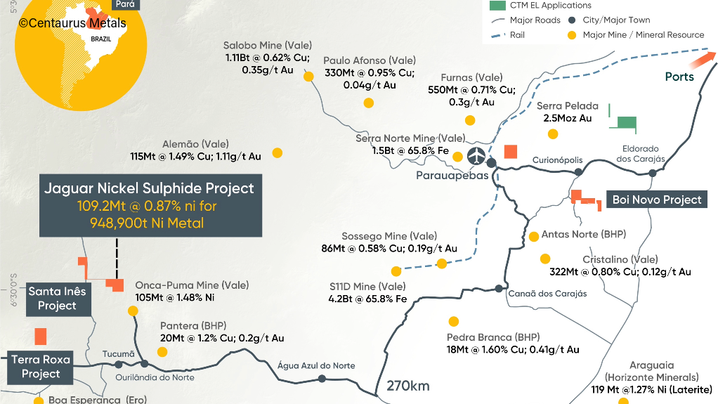 Location map of the Jaguar project