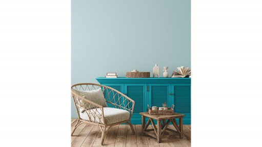 Image of a room painted in blue tones