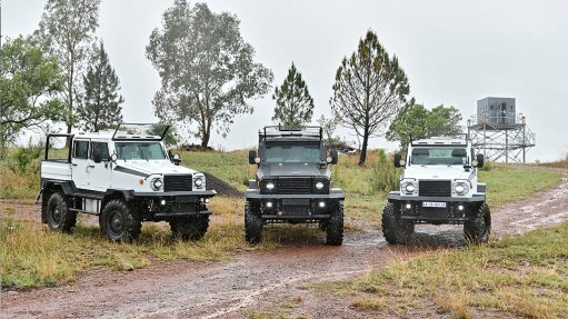 Armoured vehicles outside