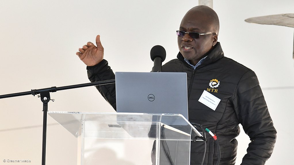 Mogale Tailings Retreatment project operations manager Oriel Shikwambana at launch in July.