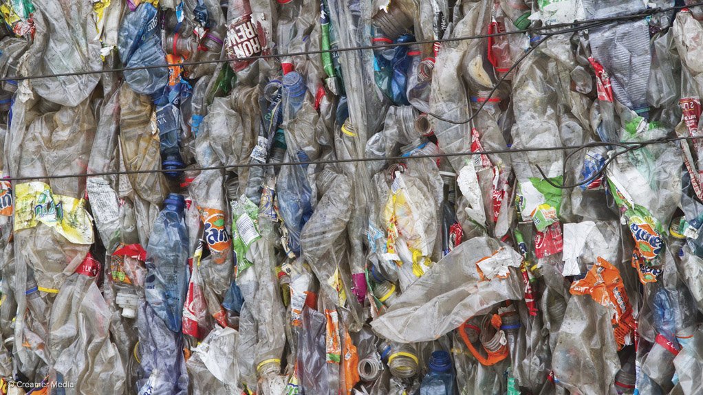 Baled plastic waste