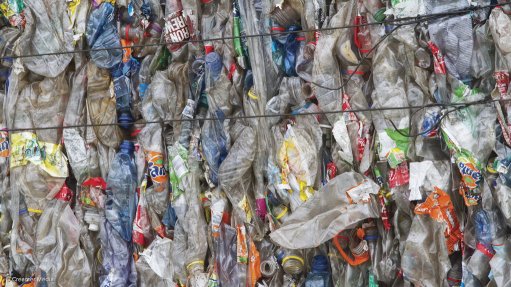 Baled plastic waste