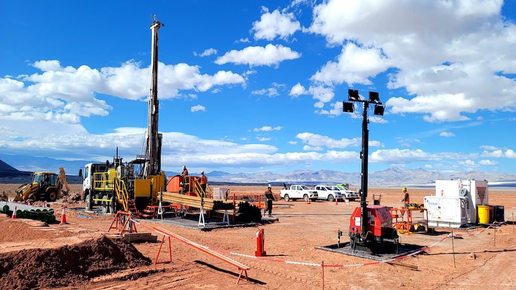 Drill rigs at the Kachi lithium brine project