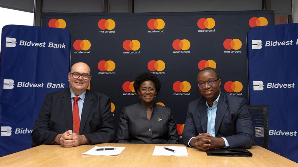 Mastercard Southern Africa country manager Gabriel Swanepoel, Bidvest Financial Services CEO Hannah Sadiki and Bidvest Bank CFO Tendani Sikhwivhilu