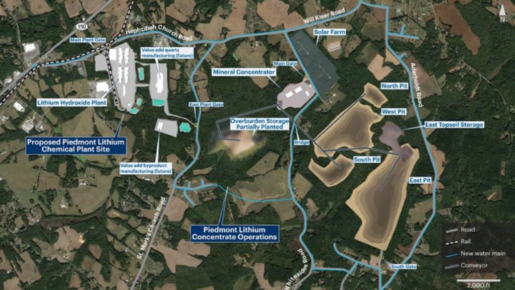 The site plan for Piedmont's Carolina operations