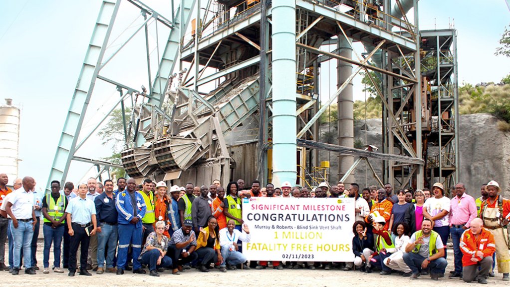 Murray & Roberts Cementation celebrated 1 Million Fatality Free hours on its vent shaft contract which forms part of the Palabora Mining Company (PMC) Lift II expansion project