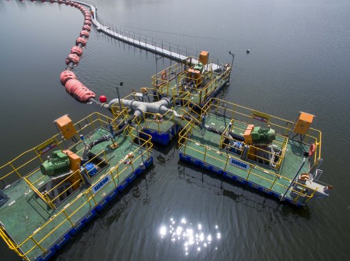 Aerial image of a dewatering system 